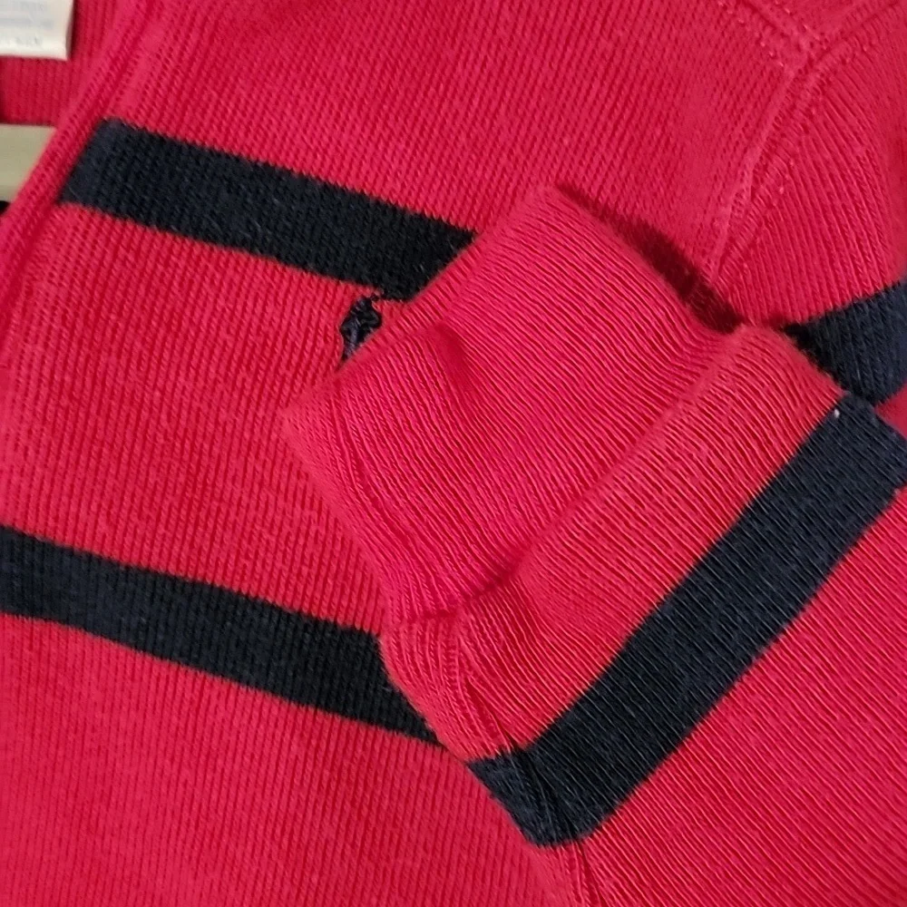 Polo ralph lauren sweater baby Size 12m very comfortable red and blue stripe zip
